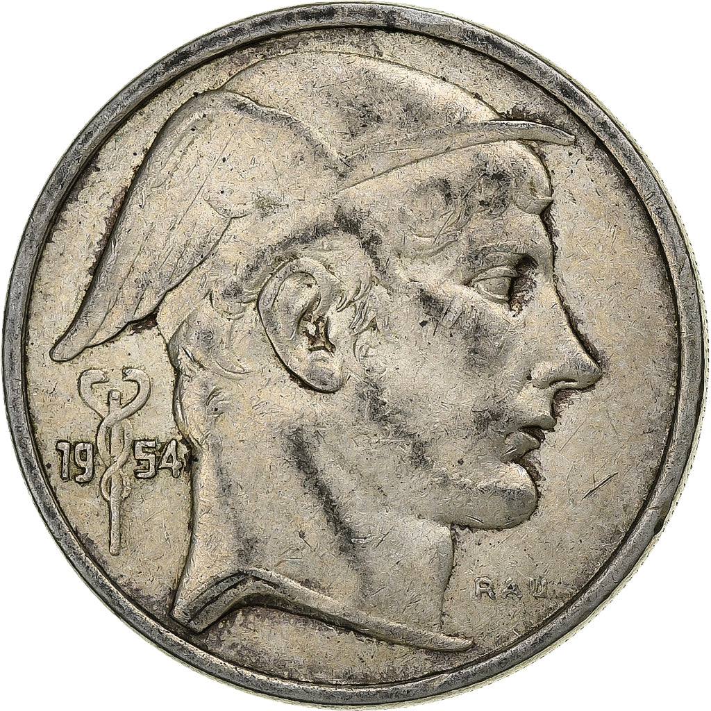 Belgium, 50 Francs, 50 Frank, 1954, Silver, EF(40-45), KM:137