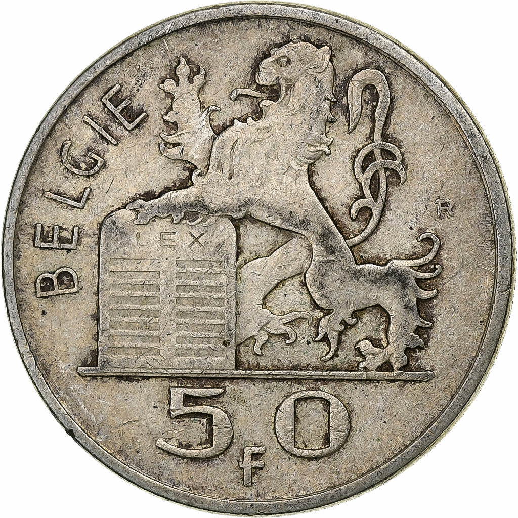 Belgium, 50 Francs, 50 Frank, 1954, Silver, EF(40-45), KM:137