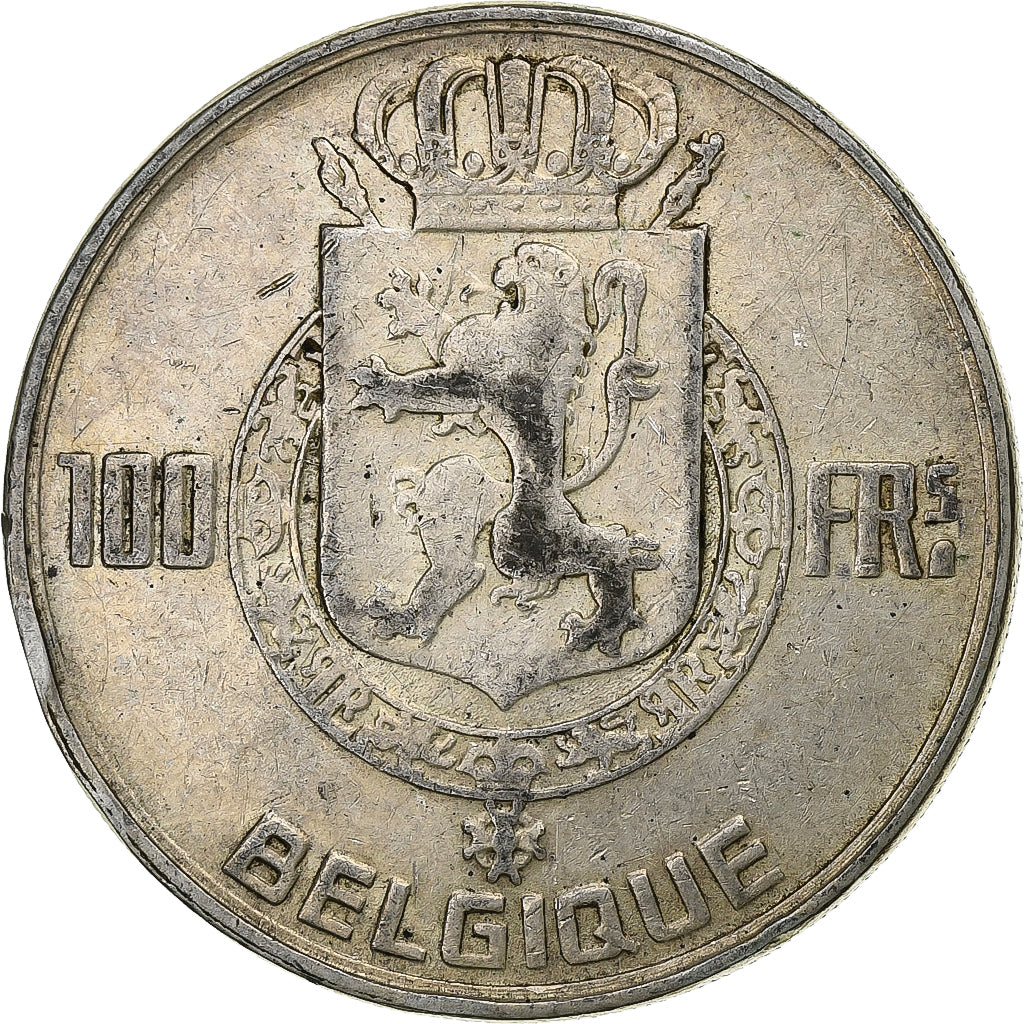 Belgien, Régence Prince Charles, 100 Frank, 1948, Brussels, Silber, SS, KM:139