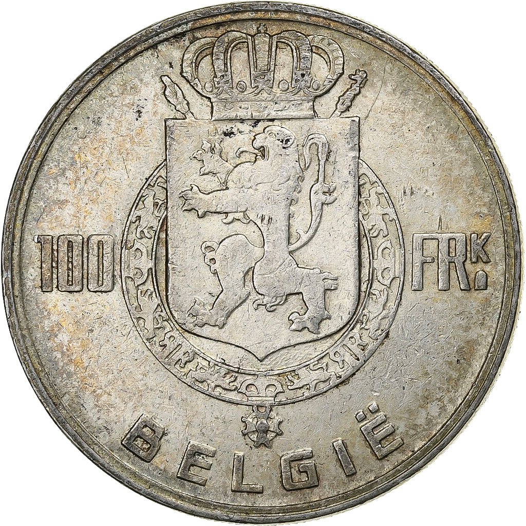 Belgium, Régence Prince Charles, 100 Frank, 1948, Brussels, Silver, AU(50-53)