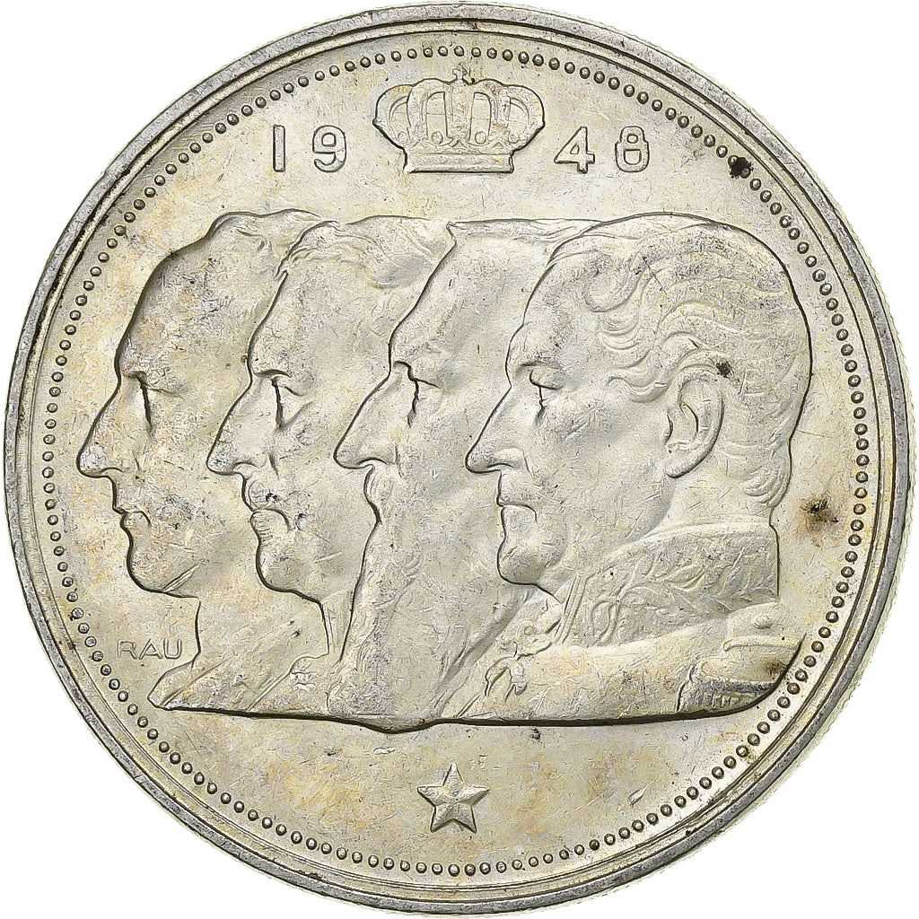 Belgio, Régence Prince Charles, 100 Frank, 1948, Brussels, Argento, SPL-