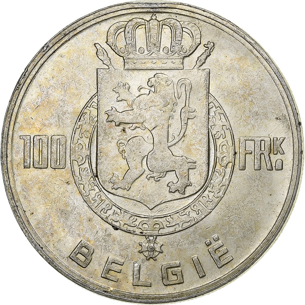 Belgio, Régence Prince Charles, 100 Frank, 1948, Brussels, Argento, SPL-