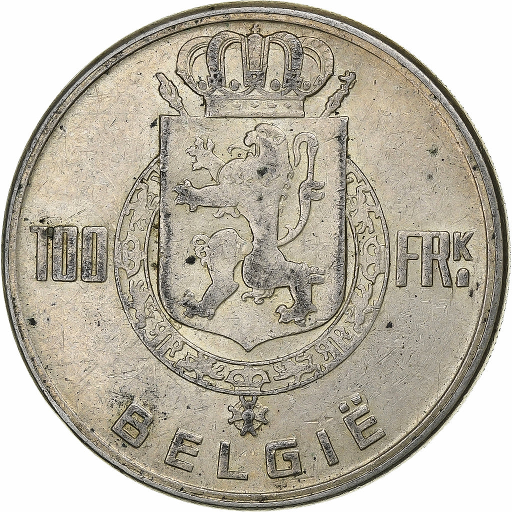 Belgio, 100 Francs, 100 Frank, 1949, Argento, BB, KM:139.1