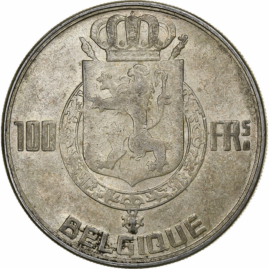 Belgium, 100 Francs, 100 Frank, 1949, Silver, AU(50-53), KM:139.1