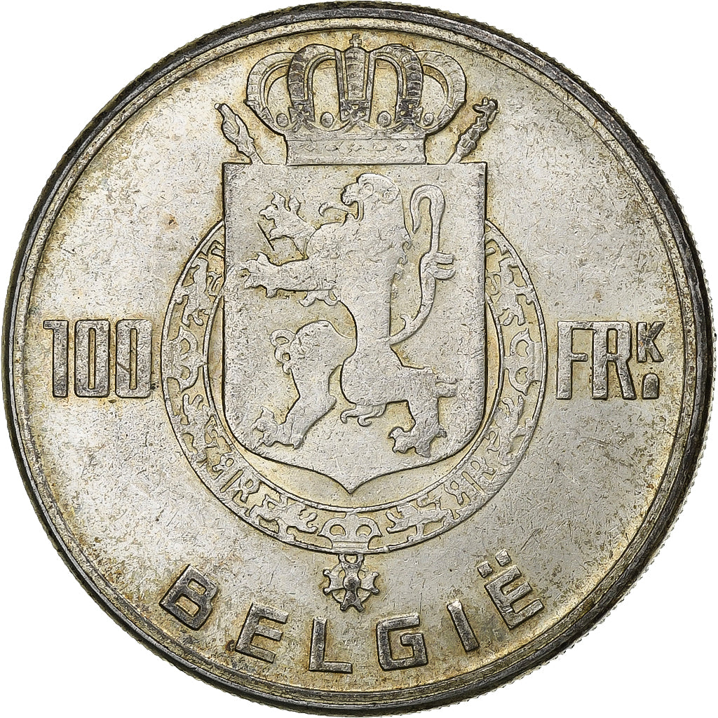 Belgio, 100 Francs, 100 Frank, 1949, Argento, BB+, KM:139.1
