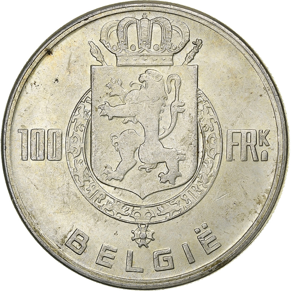 Belgio, 100 Francs, 100 Frank, 1949, Argento, SPL-, KM:139.1