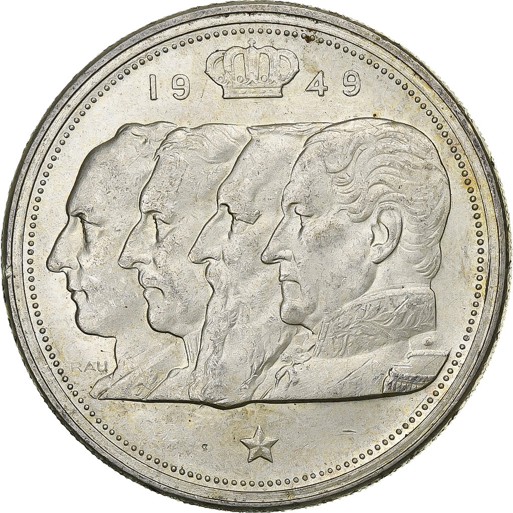België, 100 Francs, 100 Frank, 1949, Zilver, PR, KM:139.1