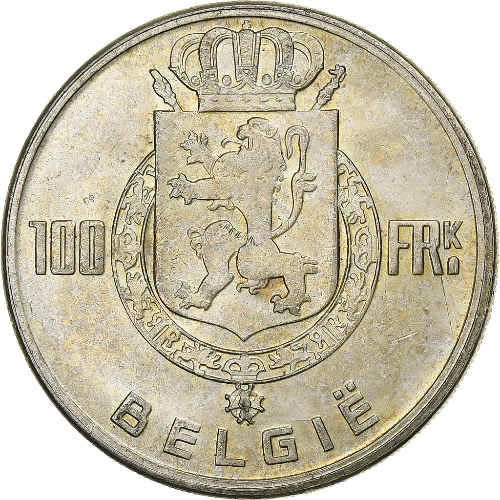 België, 100 Francs, 100 Frank, 1949, Zilver, PR, KM:139.1