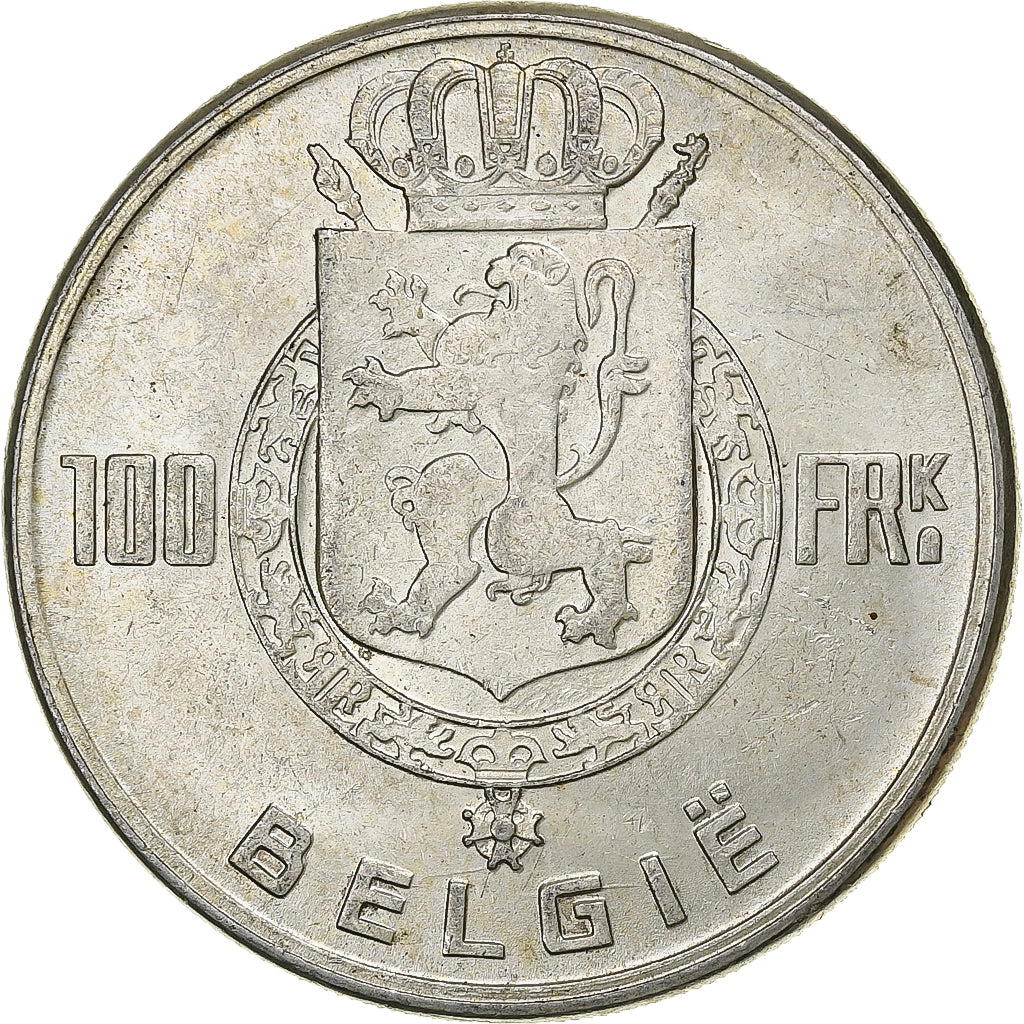 Belgio, 100 Francs, 100 Frank, 1949, Argento, SPL-, KM:139.1