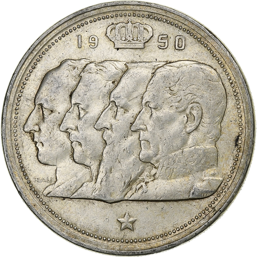 België, 100 Francs, 100 Frank, 1949, Zilver, PR, KM:139.1