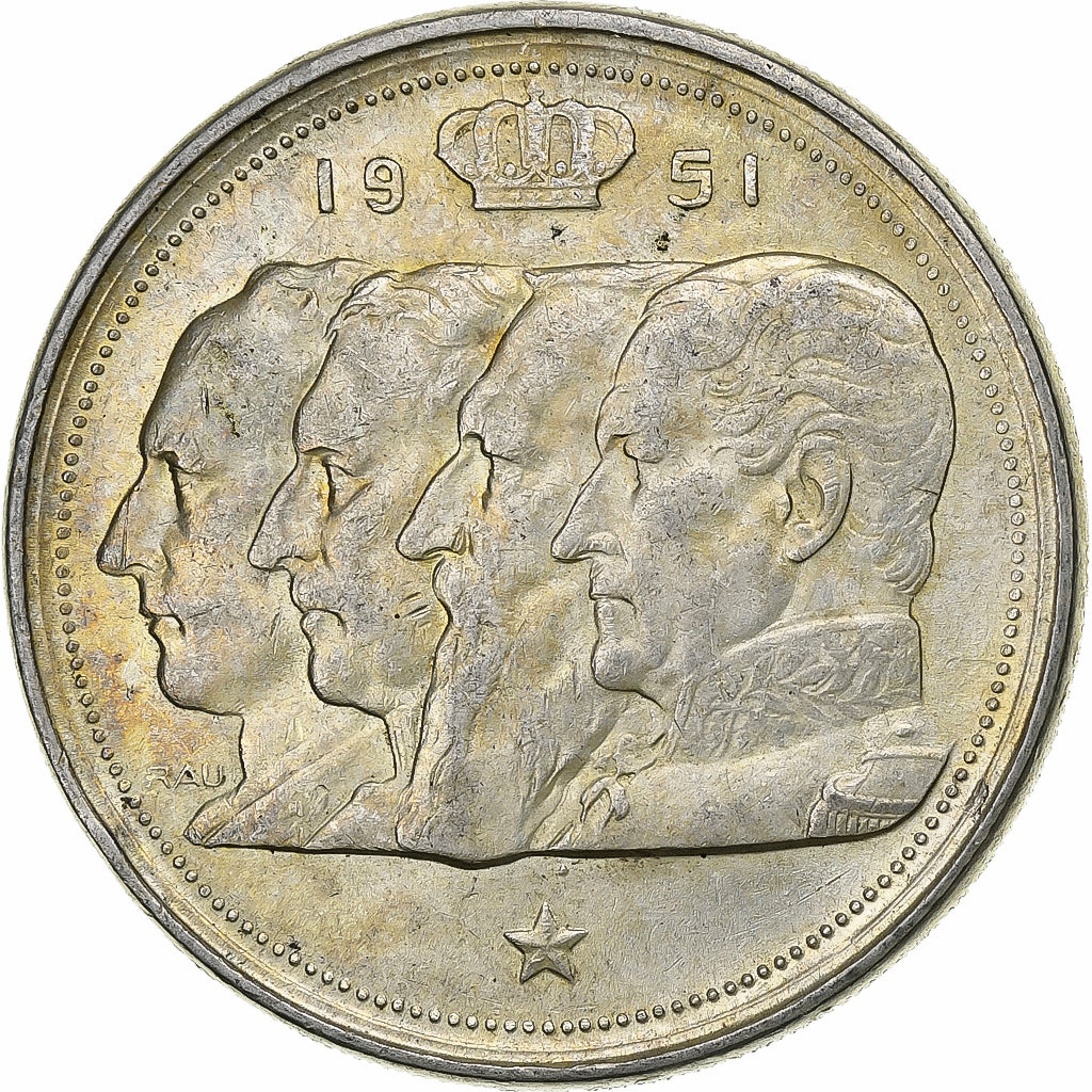 Belgio, Régence Prince Charles, 100 Francs, 100 Frank, 1951, Argento, SPL-