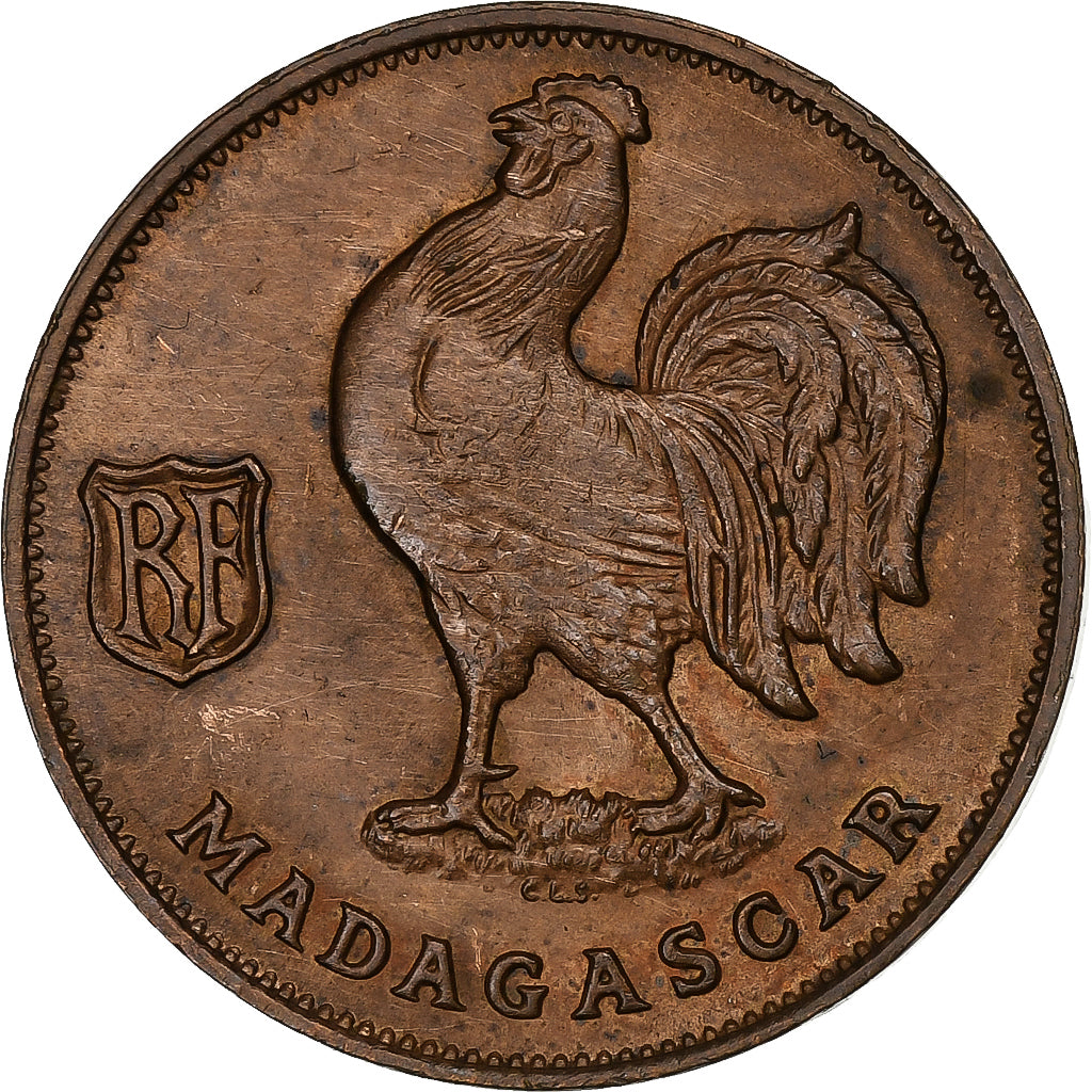 Madagascar, Franc, 1943, Pretoria, Bronze, SS+, KM:2