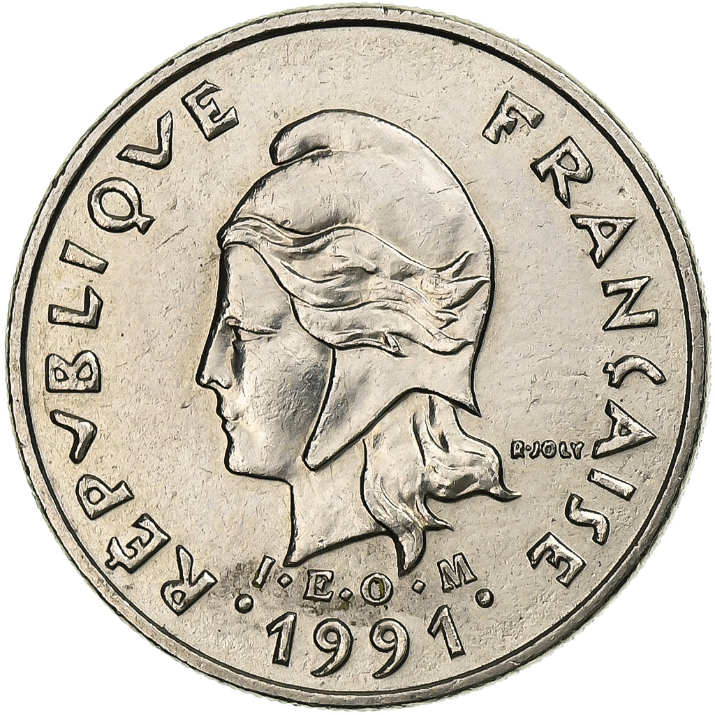 Nuova Caledonia, 10 Francs, 1991, Paris, Nichel, BB+, KM:11