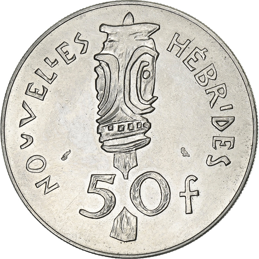 New Hebrides, 50 Francs, 1972, Nickel, AU(55-58)