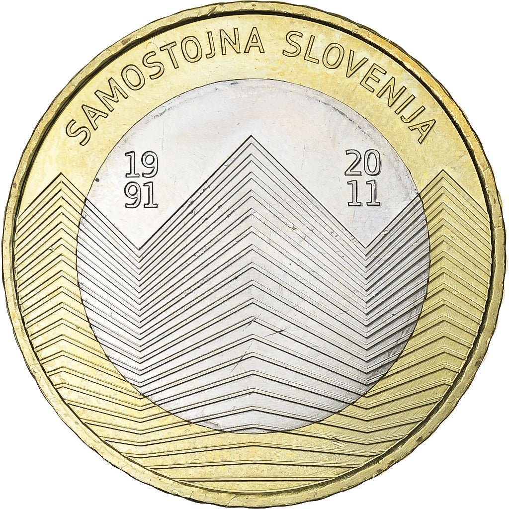 Slowenien, 3 Euro, indépendance, 2011, Bi-Metallic, SS+, KM:101
