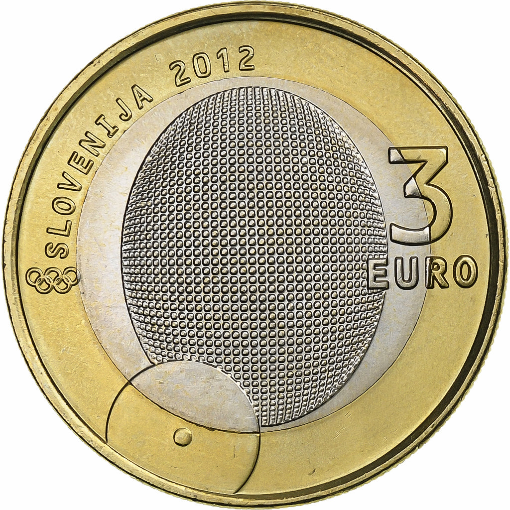 Slowenien, 3 Euro, 2012, Première médaille d'or olympique, VZ+, Bi-Metallic