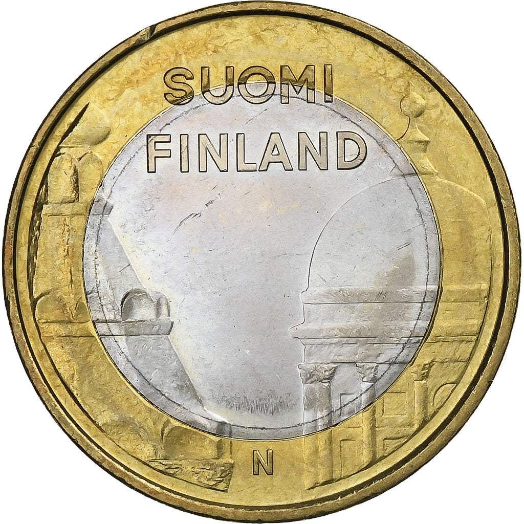 Finlandia, 5 Euro, Uusimaa, Helsinki & Uspenski Cathedral, 2012, Bi-metallico