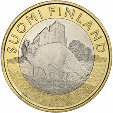 Finland, 5 Euro, Fox, 2014, Vantaa, Bi-Metallic, MS(60-62), KM:210