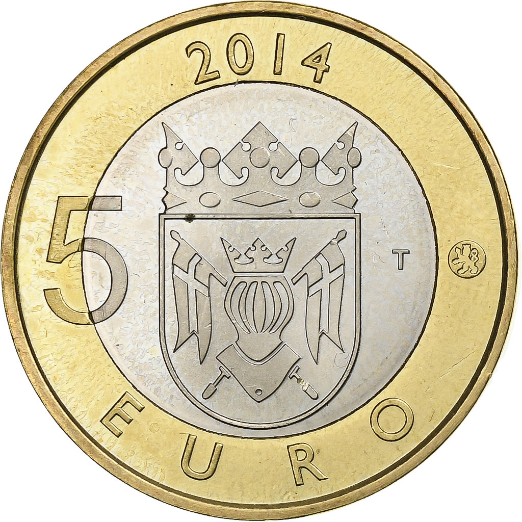 Finland, 5 Euro, Fox, 2014, Vantaa, Bi-Metallic, MS(60-62), KM:210