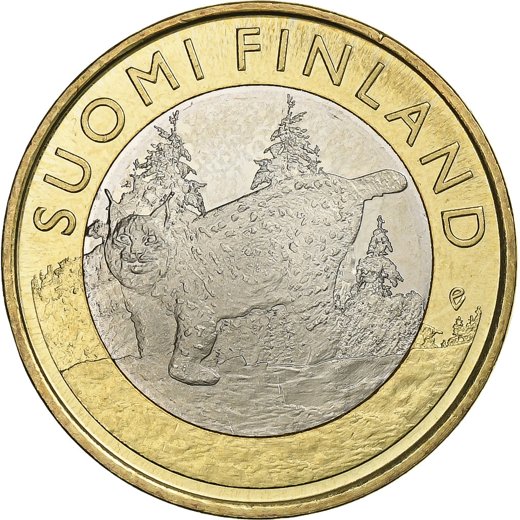 Finlandia, 5 Euro, Lynx in Tavastia, 2015, Vantaa, Bimetaliczny, MS(63), KM:241