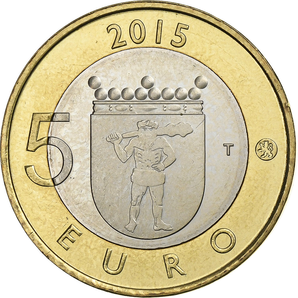 Finland, 5 Euro, Animals of the Provinces - Lapland, 2015, Bi-Metallic