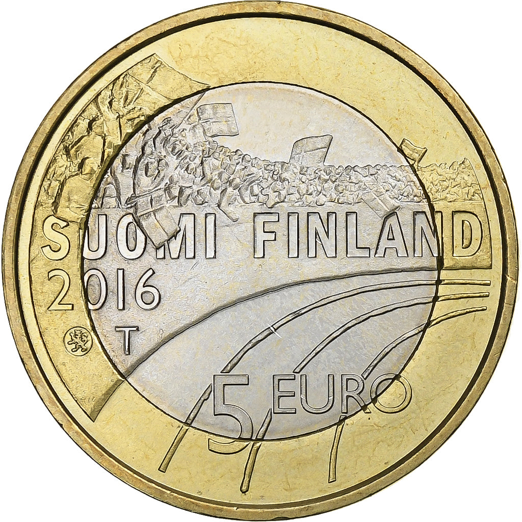 Finlandia, 5 Euro, Proof, 2016, Bimetaliczny, MS(63)