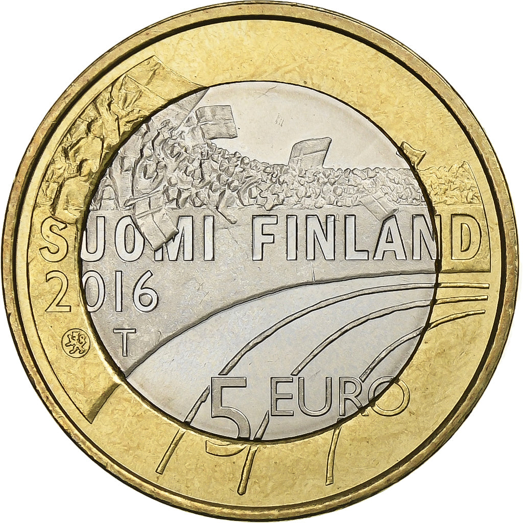 Finlande, 5 Euro, Ice Hockey, 2016, Vantaa, Bimétallique, SPL, KM:243