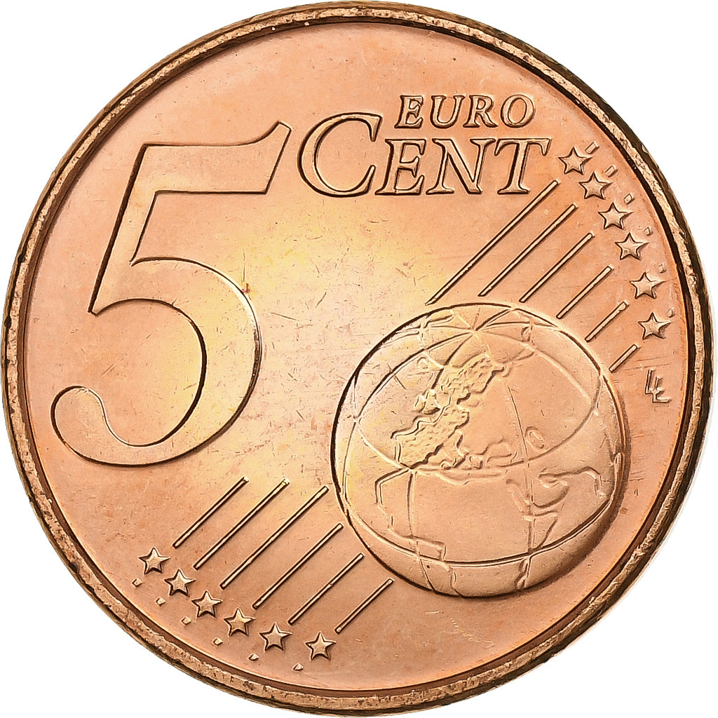 Países Baixos, Beatrix, 5 Euro Cent, 2003, Utrecht, Aço Cromado a Cobre