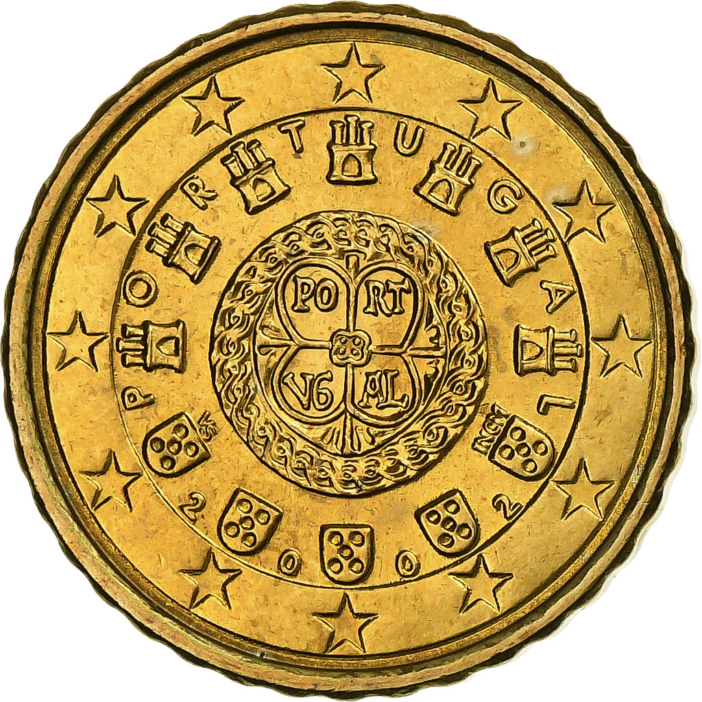 Portugal, 10 Euro Cent, 2002, Nordic gold, MS(64)