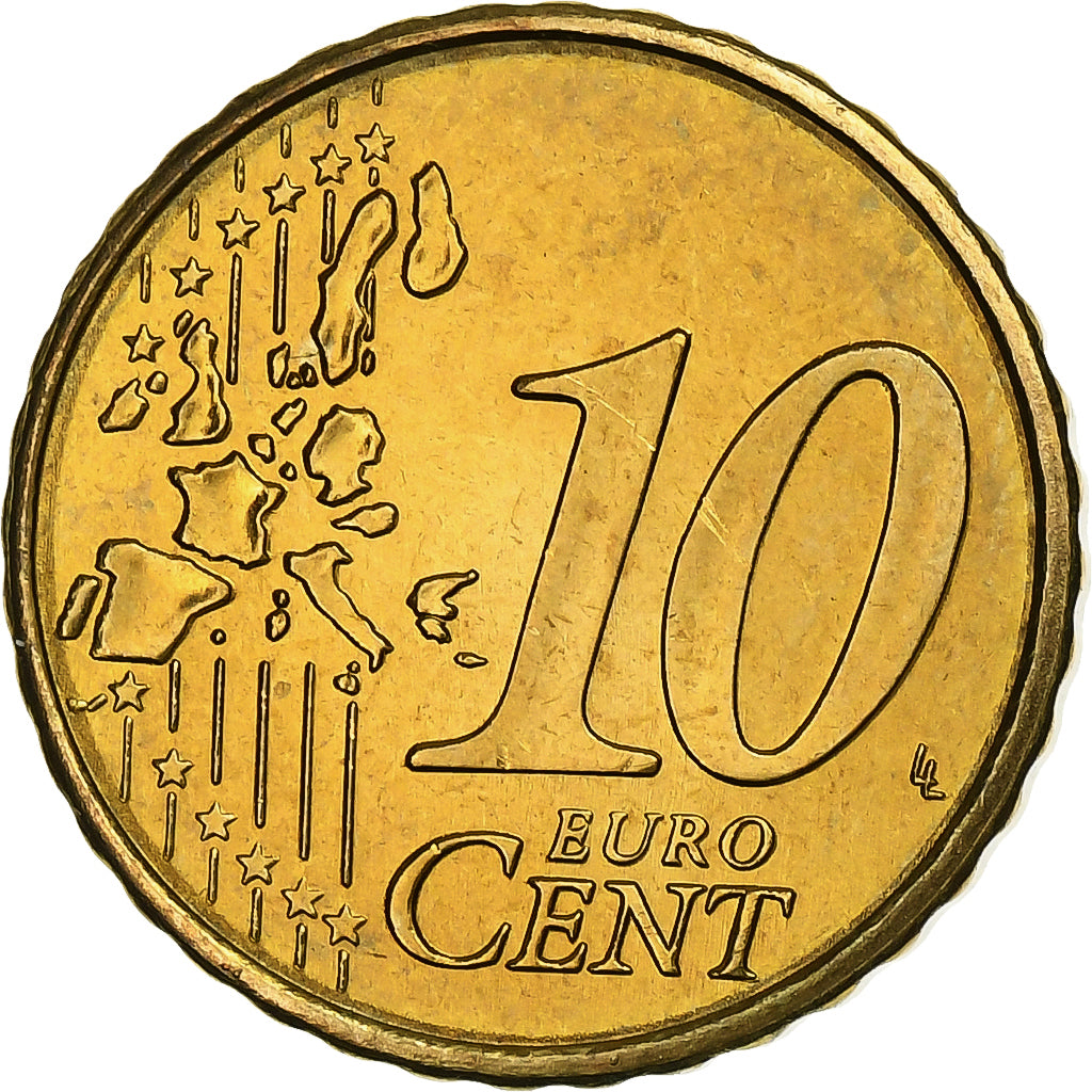 Portugal, 10 Euro Cent, 2002, Nordic gold, MS(64)