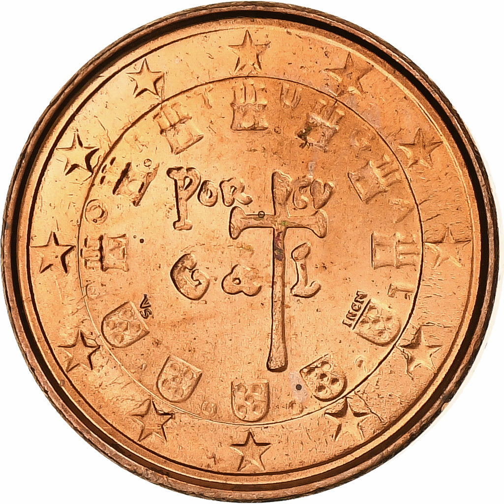 Portugal, Euro Cent, 2002, Lisbon, Copper Plated Steel, UNC, KM:740