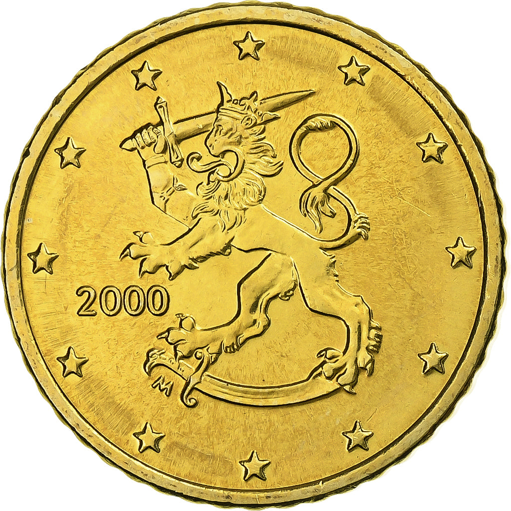 Finlandia, 50 Euro Cent, 2000, Vantaa, Latón, SC+, KM:103