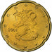Finlande, 20 Euro Cent, 2001, Vantaa, Laiton, SPL+, KM:102