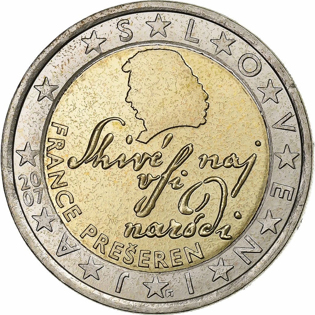 Slovenia, 2 Euro, 2007, Vantaa, Bi-Metallic, MS(63), KM:75