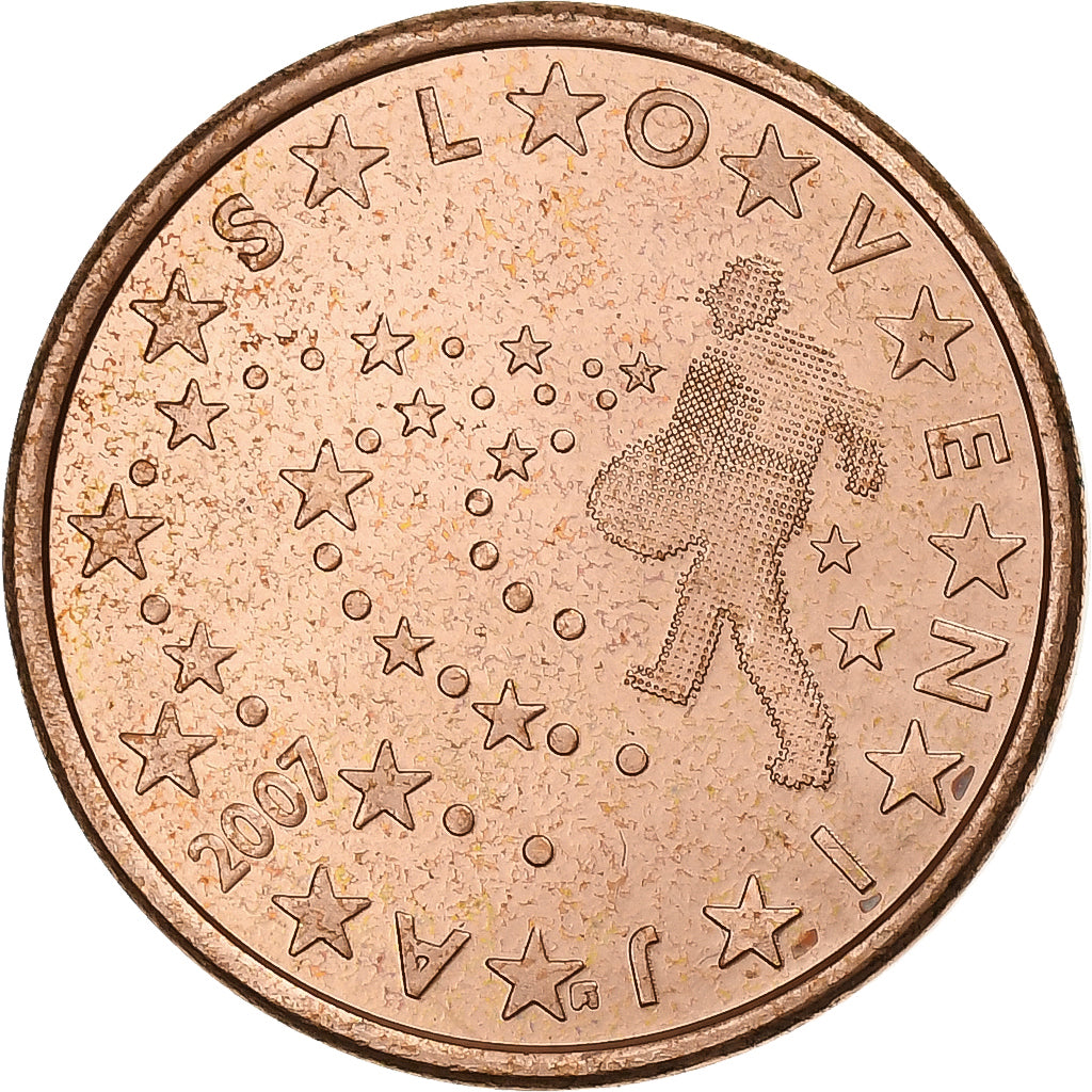 Slovenië, 5 Euro Cent, 2007, Vantaa, Copper Plated Steel, UNC-, KM:70