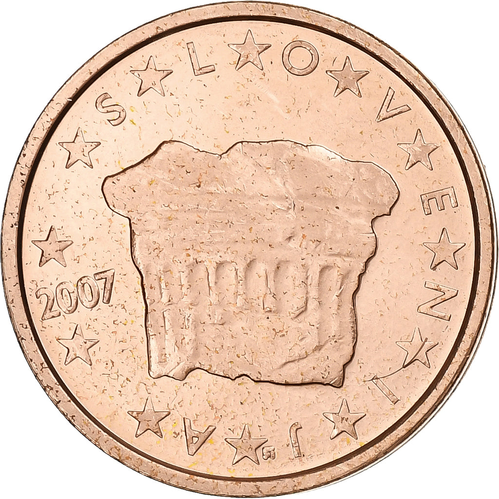 Eslovénia, 2 Euro Cent, 2007, Aço Cromado a Cobre, MS(63), KM:69