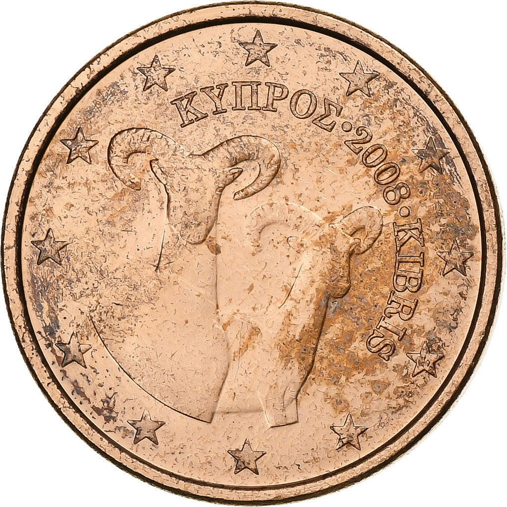 Cipro, 5 Euro Cent, 2008, Acciaio placcato rame, BB, KM:80