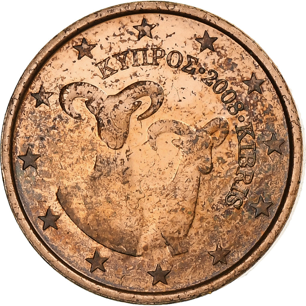 Cyprus, Euro Cent, 2008, Copper Plated Steel, EF(40-45), KM:78