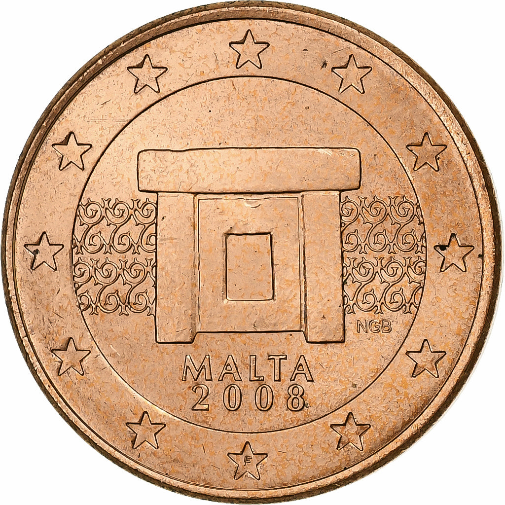 Malta, 5 Euro Cent, 2008, Copper Plated Steel, MS(63)