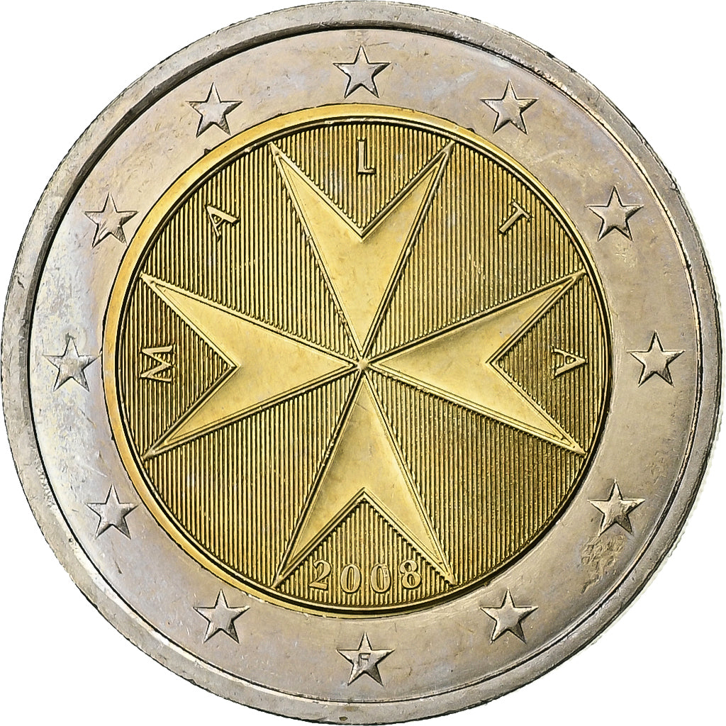 Malta, 2 Euro, 2008, Bi-Metallic, UNC-