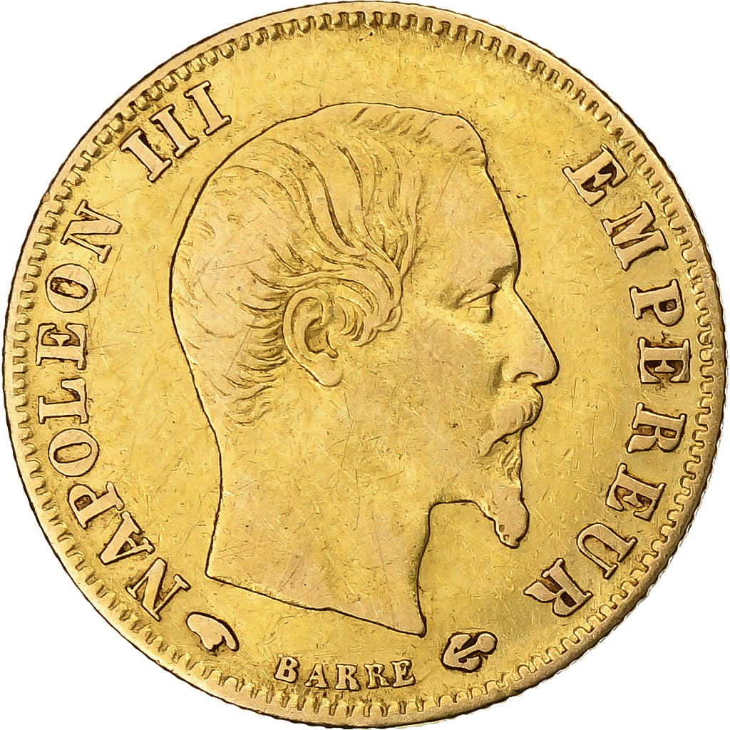 Frankreich, Napoleon III, 5 Francs, Napoléon III, 1860, Paris, Gold, SS