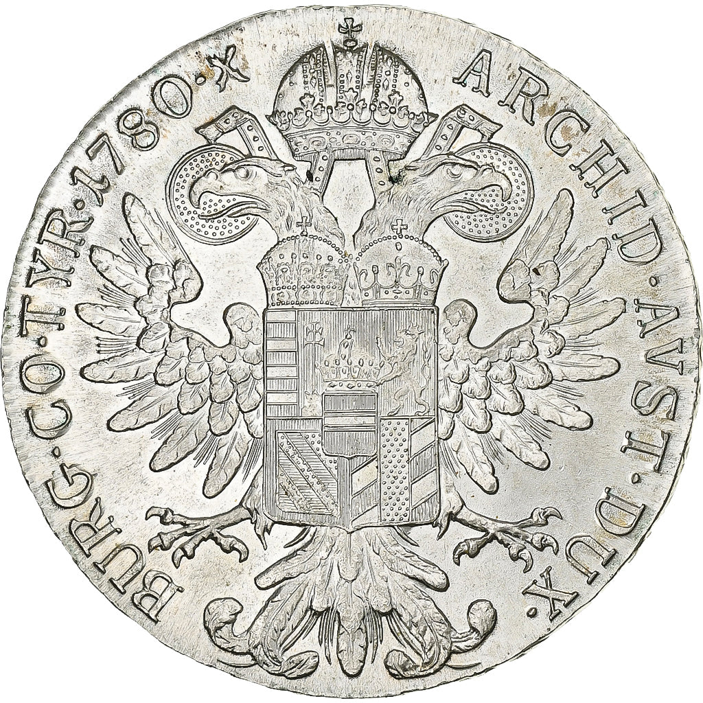 Áustria, Maria Theresa, Thaler, 1780, Vienna, Nova cunhagem, Prata, MS(63)