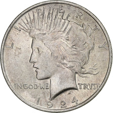 Estados Unidos, Dollar, Peace Dollar, 1924, U.S. Mint, Plata, EBC, KM:150
