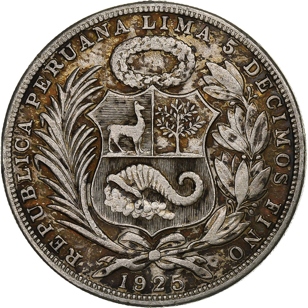 Peru, Sol, 1925, Philadelphia, Silver, EF(40-45), KM:218.1