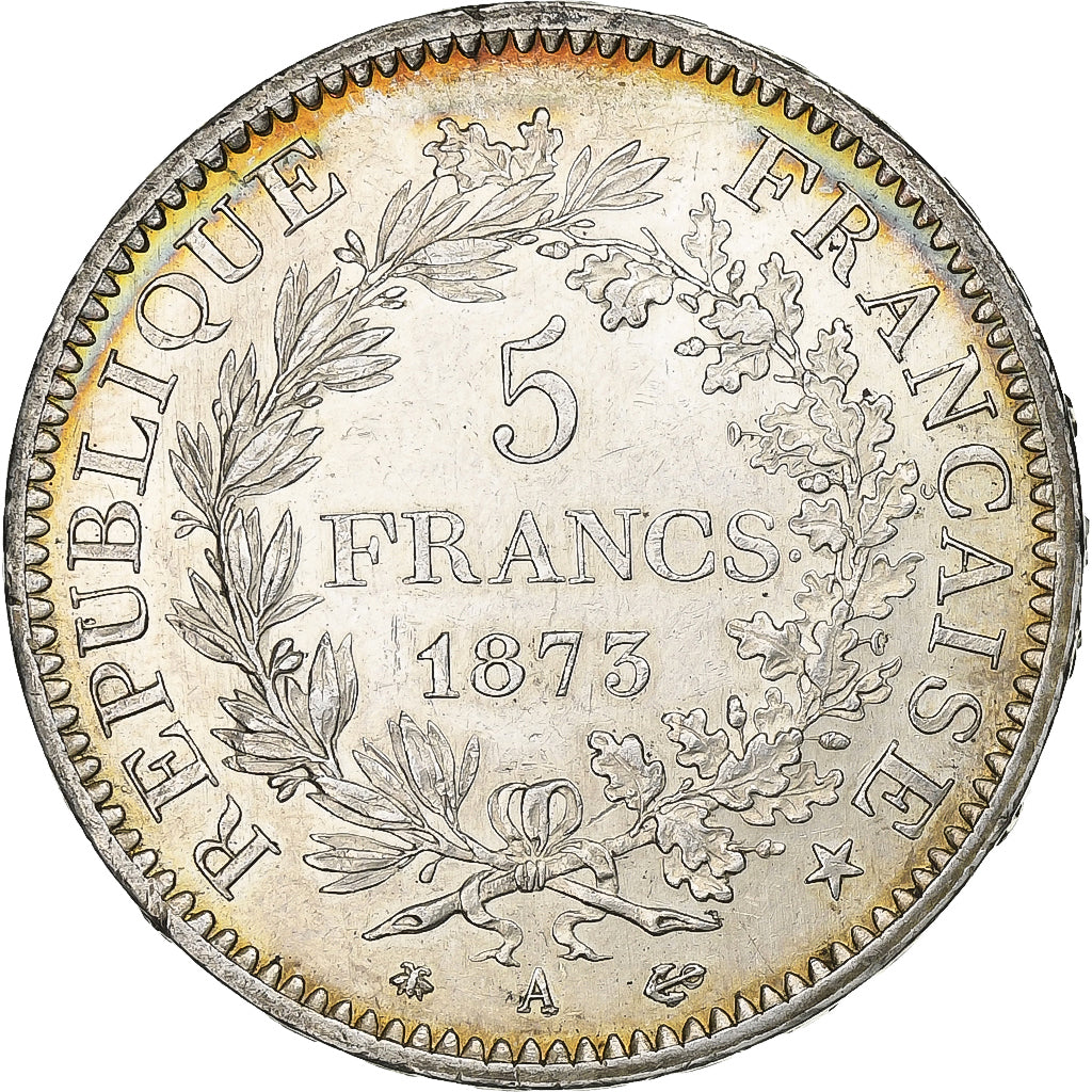Francja, 5 Francs, Hercule, 1873, Paris, Srebro, AU(50-53), Gadoury:745a, Le
