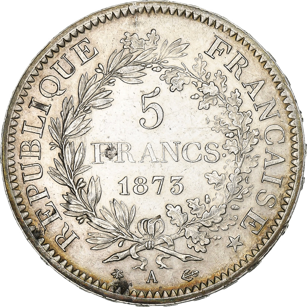 France, 5 Francs, Hercule, 1873, Paris, Silver, AU(50-53), Gadoury:745a, Le