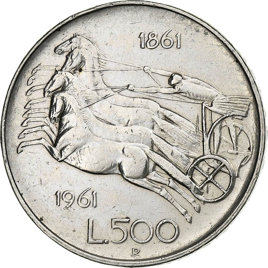 Italy, 500 Lire, 1961, Rome, Silver, EF(40-45), KM:99