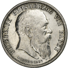 Germany, Grand-duchy of Baden, Friedrich I, 2 Mark, 1907, Karlsruhe, Silver