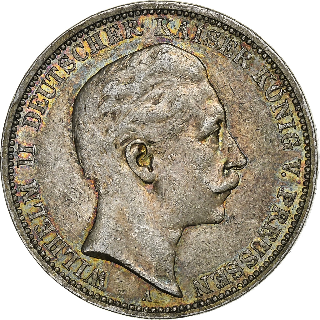 Kingdom of Prussia, Wilhelm II, 3 Mark, 1909, Berlin, Silver, EF(40-45), KM:527