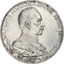 Duitse staten, PRUSSIA, Wilhelm II, 3 Mark, 1913, Berlin, Zilver, PR+, KM:535